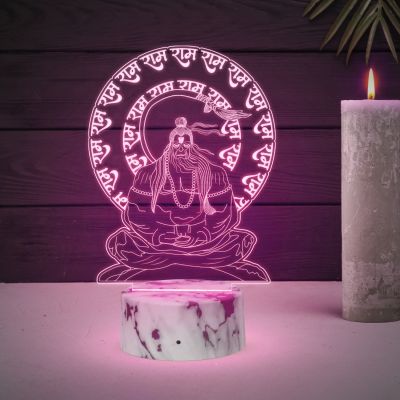 3D Illusion Lord Hanuman Night Lamp with Multicolor Led Lamp Devotional Table Lamp Home Office Pooja Room Decoration Light